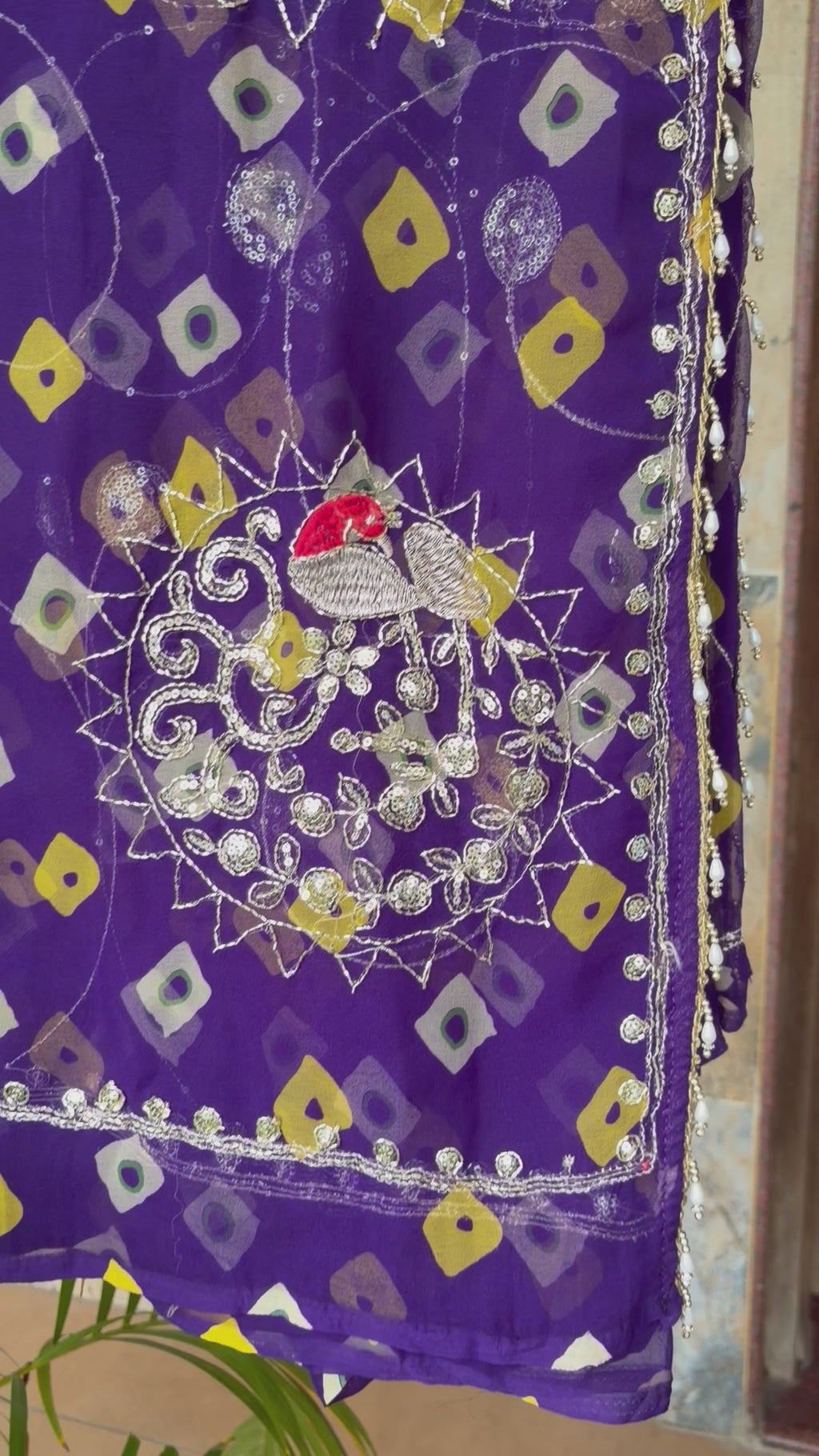 Raga Raagini – Purple Embroidered Saree